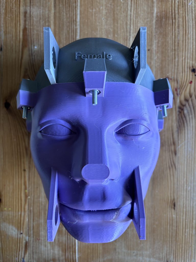 Outside view of female face mould for the InMoov robot head.